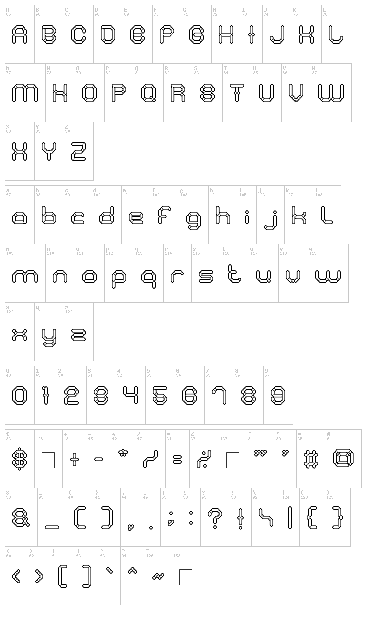 Stone Rock font map